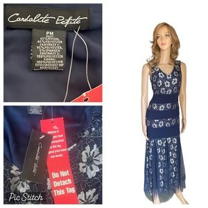 Candalite Petite Dresses Fit & Flare
Navy blue Lace Maxi Gown size PM